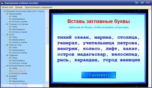 Экран Русский язык, 1 класс, Полякова, интерактивный тренажёр к учебнику