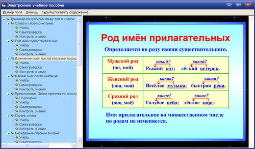 Экран интерактивного тренажёра по русскому языку для 3 класса к учебнику Желтовской