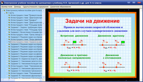 Экран электронного учебного пособия для 4 класса к Аргинской