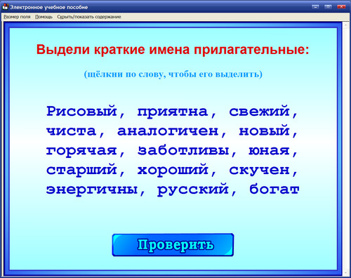 Экран учебного пособия для 5 класса по русского языка