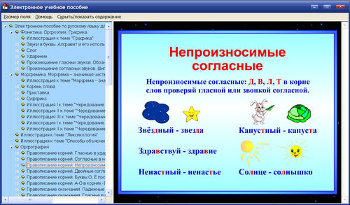 Экран электронного учебного пособия по русскому языку для 5 класса к учебнику Львовой