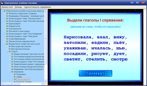 Экран электронного учебного пособия по русскому языку для 5 класса к учебнику Львовой С.И., экран 3
