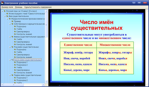 Экран мультимедийного учебного пособия Русский язык за 10 минут для 6 класса