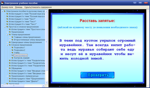 Экран электронного пособия по русскому языку к учебникам Р.Н.Бунеева для 7 класса